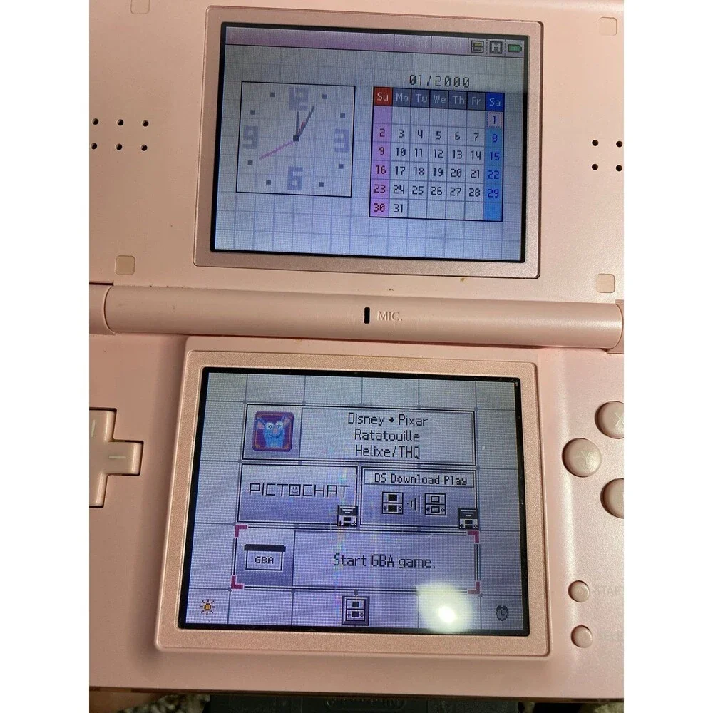 Nintendo DS Lite Coral Pink Handheld Console System Tested Working